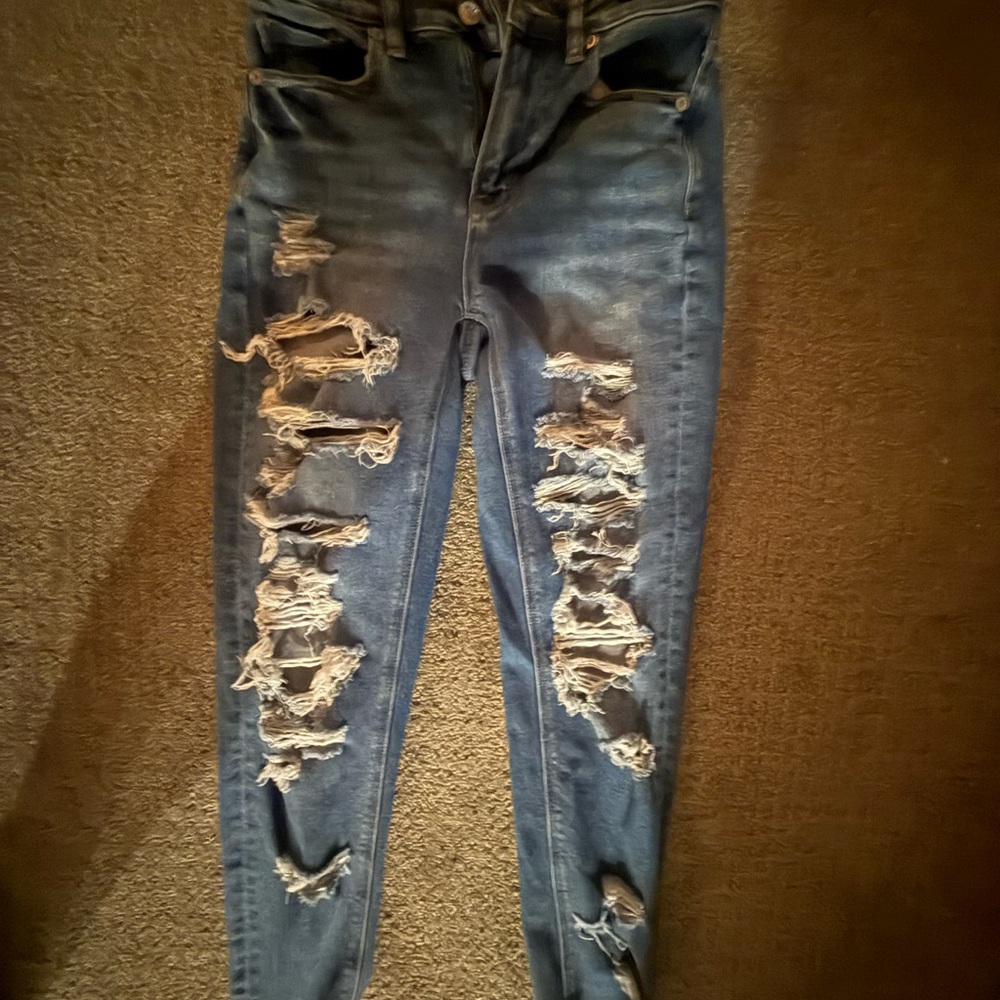 Women's Ripped Blue Jeans
